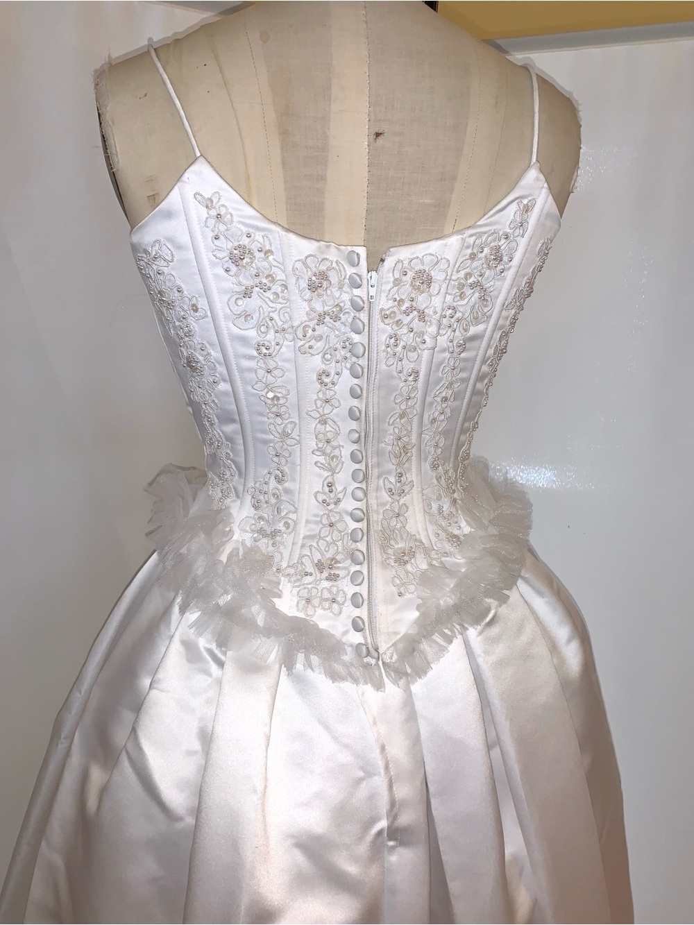 David’s Bridal Oleg Cassini Wedding ballgown style corset top Skirt 4 - Picture 9 of 10
